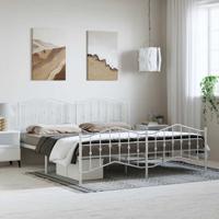 Bedframe met hoofd- en voeteneindemetaal wit 193x203 cm