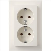 Berker S1 wandcontactdoos met randaarde 2-voudig polarwit mat 47741909