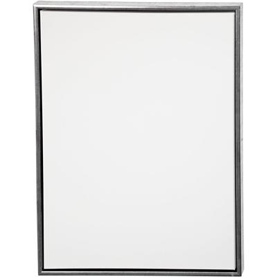 Creativ Company Canvas met lijst, afm 60x80 cm, 360 gr, antiek zilver, wit, 1 stuk
