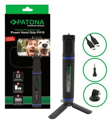 PATONA Premium Grip Power Hand PH10 + powerbank Zwart