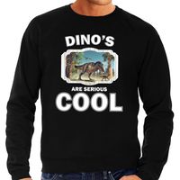 Sweater dinosaurs are serious cool zwart heren - dinosaurussen/ t-rex dinosaurus trui 2XL  - - thumbnail