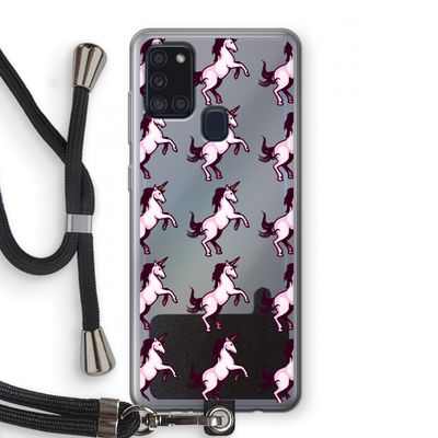 Musketon Unicorn: Samsung Galaxy A21s Transparant Hoesje met koord