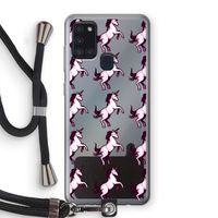 Musketon Unicorn: Samsung Galaxy A21s Transparant Hoesje met koord