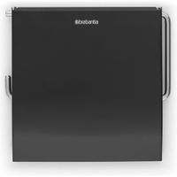 Brabantia Toiletrolhouder met Klep Mat Zwart - thumbnail