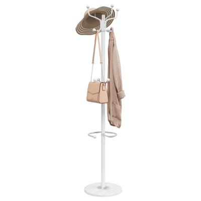 VidaXL Kapstok met parapluhouder 180 cm gepoedercoat ijzer wit
