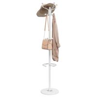 VidaXL Kapstok met parapluhouder 180 cm gepoedercoat ijzer wit