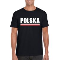 Zwart Polen supporter t-shirt voor heren