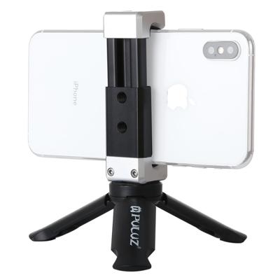 PULUZ Folding Plastic statief + aluminium legering klem beugel met koude schoen voor iPhone Galaxy Huawei Xiaomi Sony HTC Google en andere Smart