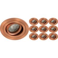 Inbouwspot 10 Pack - Sigmi Luno Pro - Rond - Koper - Kantelbaar - Zaagmaat 80mm Diameter 92mm - Incl. GU10 Fitting Inbouwspot 10 Pack - Sigmi Luno Pro - Rond - Koper - Kantelbaar - Zaagmaat 80mm Diameter 92mm - Incl. GU10 Fitting