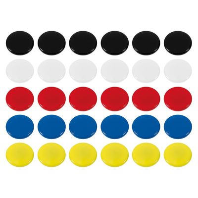 30x Ronde koelkast/whiteboard magneten 30 mm gekleurd