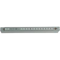 Duimstok meetinstrument AMW metrisch 10 delen (wit) 15mm/2 meter