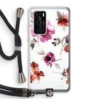 Geschilderde bloemen: Huawei P40 Transparant Hoesje met koord