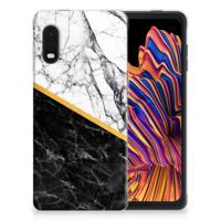 Samsung Xcover Pro | TPU | Siliconen hoesje | Marmer Wit Zwart - Origineel Cadeau Man