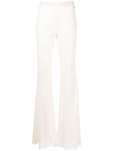 DSQUARED2 pantalon en dentelle transparente à coupe évasée - Tons neutres