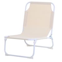 campingstoel klapstoel strandstoel buiten tuin balkon oxford cr\u00E8me - thumbnail