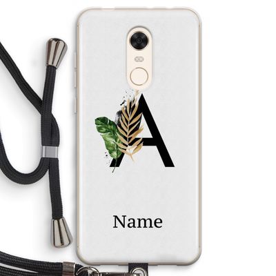 Charcoal Flora: Xiaomi Redmi 5 Transparant Hoesje met koord