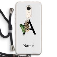 Charcoal Flora: Xiaomi Redmi 5 Transparant Hoesje met koord