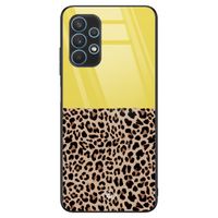 Samsung Galaxy A32 5G glazen hardcase - Luipaard geel