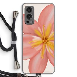 Pink Ellila Flower: OnePlus Nord 2 5G Transparant Hoesje met koord
