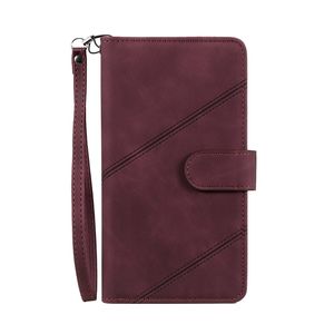 iPhone 14 hoesje - Bookcase - Koord - Pasjeshouder - Portemonnee - Kunstleer - Bordeaux Rood