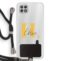 Amber Script: Samsung Galaxy A22 4G Transparant Hoesje met koord