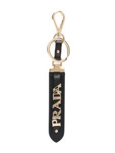 Prada porte-clés en cuir à logo - Noir