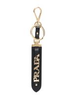 Prada porte-clés en cuir à logo - Noir