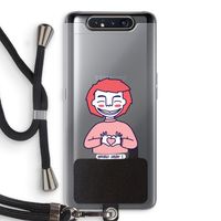 Hartje: Samsung Galaxy A80 Transparant Hoesje met koord