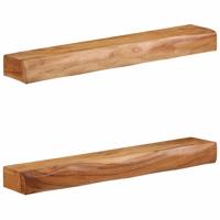 Wandschappen 2 st 80x17x8 cm massief acaciahout
