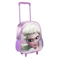 Paarse 3D Elsa Frozen weekendtas/trolley voor meisjes 31 x 25 cm   -