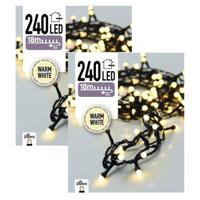 Kerstverlichting - 2x - warm - wit - binnen - 240 LED-lampjes - 20 meter