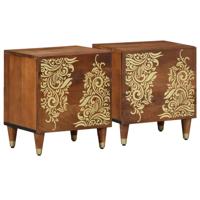 Nachtkastje 2 pcs Honingbruin 40 x 33 x 46 cm massief mangohout