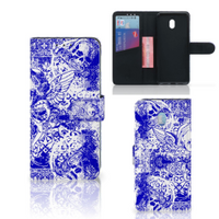 Telefoonhoesje met Naam Xiaomi Redmi 8A Angel Skull Blauw - thumbnail