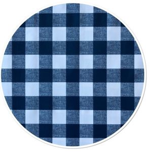 Buiten tafelkleed/tafelzeil boeren ruit blauw 160 cm rond