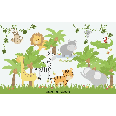 Designed4Kids wandvullend behang kinderkamer jungle-420 x 260 cm Designed4Kids wandvullend behang kinderkamer jungle-420 x 260 cm