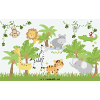 Designed4Kids wandvullend behang kinderkamer jungle-420 x 260 cm