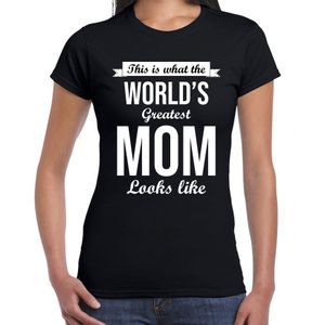 Worlds greatest mom cadeau t-shirt zwart voor dames 2XL  -