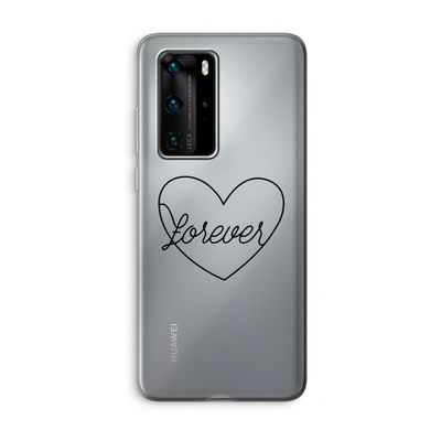 Forever heart black: Huawei P40 Pro Transparant Hoesje