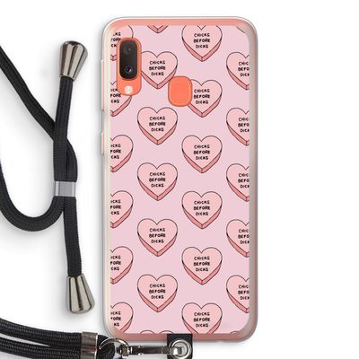 Chicks before dicks: Samsung Galaxy A20e Transparant Hoesje met koord