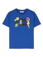 MSGM Kids t-shirt en coton à logo imprimé - Bleu