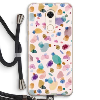 Terrazzo Memphis Pink: Xiaomi Redmi 5 Transparant Hoesje met koord