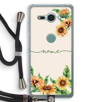 Zonnebloemen: Sony Xperia XZ2 Compact Transparant Hoesje met koord