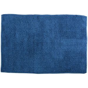 MSV Badkamerkleedje/badmat voor op de vloer - blauw - 45 x 70 cm - Badmatjes