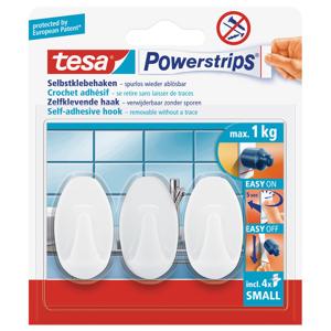 Tesa Powerstrips - 6x st - ovaal - haken - small - klusbenodigdheden