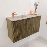 Toiletmeubel Mondiaz Joya Dlux | 70 cm | Meubelkleur Dusk | Faye wastafel Opalo Wasbak Links | 1 kraangat