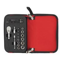 Milwaukee 1/4" Compact Ratchet Set 39pc Doppenset 1/4” FOUR FLAT™compact in etui (39-delig) - 4932492672