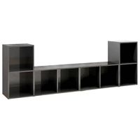 vidaXL Tv-meubelen 4 st 72x35x36,5 cm spaanplaat hoogglans grijs