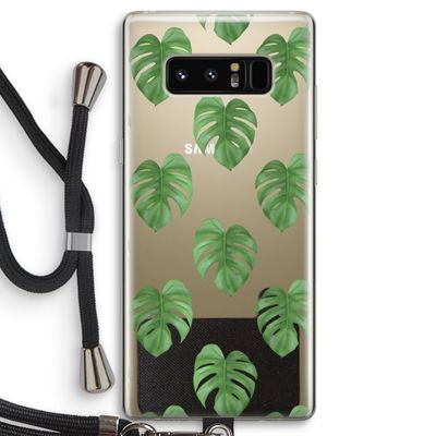 Monstera leaves: Samsung Galaxy Note 8 Transparant Hoesje met koord
