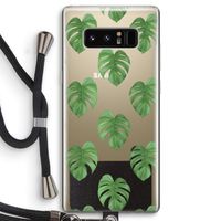 Monstera leaves: Samsung Galaxy Note 8 Transparant Hoesje met koord