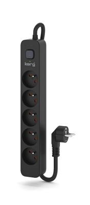 KERG stekkerdoos met stroomonderbreker-5 stopcontacten 16A 3m